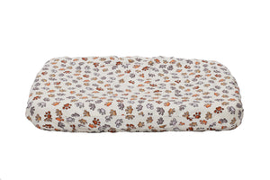 Dog bed cover with paw prints