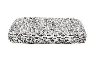 Memory foam cat bed cover with black fishbones